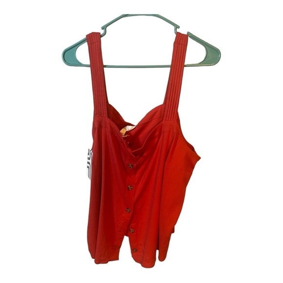 Market & Spruce NWT  Camisole Button Downdown in style Telney Orange in size 1X - Picture 3 of 8